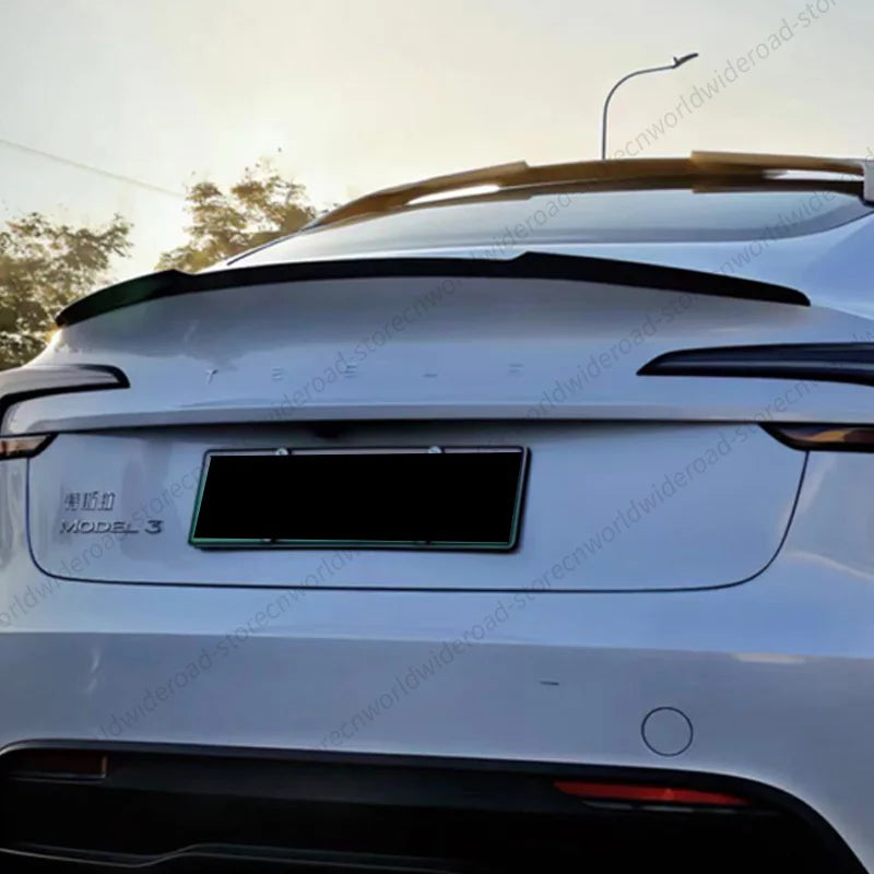 DSI - Rear Trunk Lid Spoiler Wing For Tesla Model Y 3 Highland Model 3 Spoiler Tail Wing  Black and Carbon Fiber Pattern Body Kit