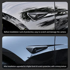 For New Tesla Model Y Juniper 2025+ ABS Carbon Pattern Side Camera Cover ABS Leaf Board Sticker Accessories
