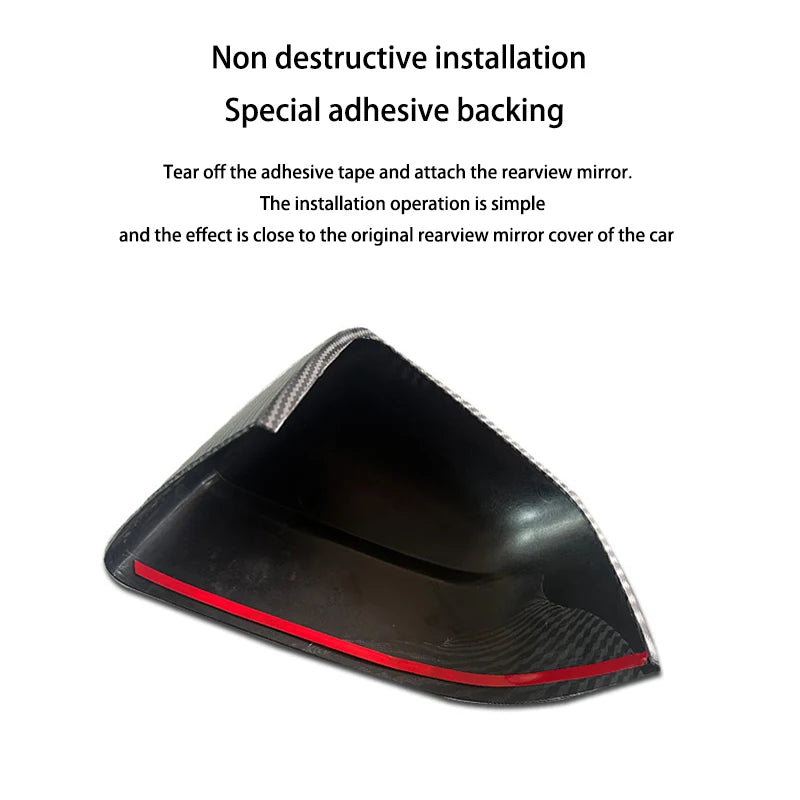 DSI - Carbon Fiber Car Paste Side Door Mirror Cover For Tesla Model Y Juniper2025 Auto Exterior Accessories ABS Sides Rearview Cover