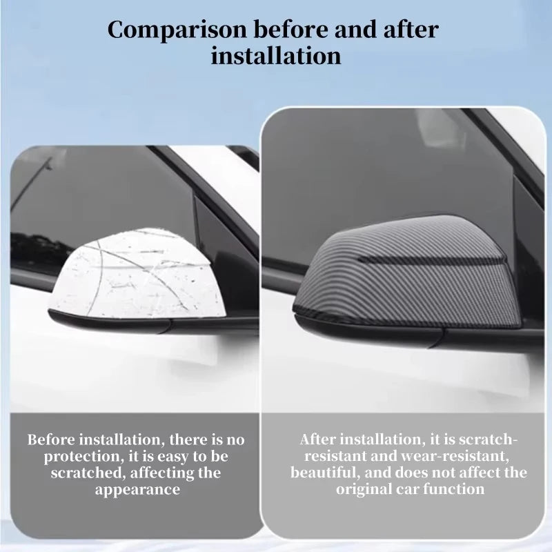 DSI - Carbon Fiber Car Paste Side Door Mirror Cover For Tesla Model Y Juniper2025 Auto Exterior Accessories ABS Sides Rearview Cover