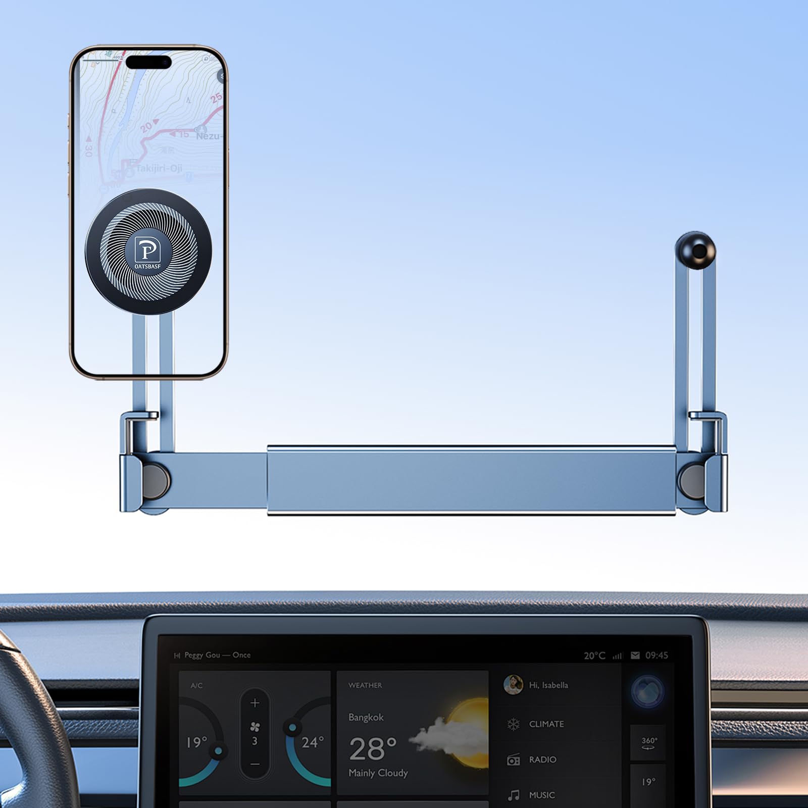 DSI - Dual Head Tesla Phone Mount Model Y/3 2026 2025 2024 2023 2022 2021, [Magnetic/Clip] Car Accessories for Tesla Screen Phone Holder Stand, (Fits Tesla Model Y(Juniper) / 3(Highland))