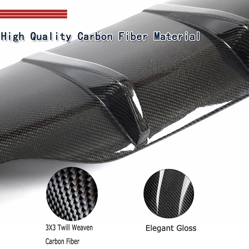 DSI - REAL - Carbon Fiber Rear Diffuser for Tesla Model S 2021 2022 2023 Rear Bumper Splitters Lower Lip Spoiler Valance Protector Factory Outlet