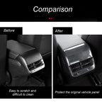 DSI - Rear Center Console Air Condition Vent Cover For Tesla 2016-2023 Model 3 and 2020-2024, Model Y Rear AC Vent Cover Trim, AC Vent Cover Car Decoration Accessories (Bright Carbon Fiber Pattern)