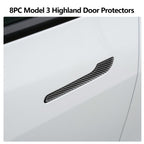 DSI - 4PCS Tesla Model 3/Y Door Handle Cover Set (2017-2025) Highland & Juniper Compatible, Car Door Handle Sills Protection Wrap Exterior Accessories, Carbon Fiber 3D Sticker