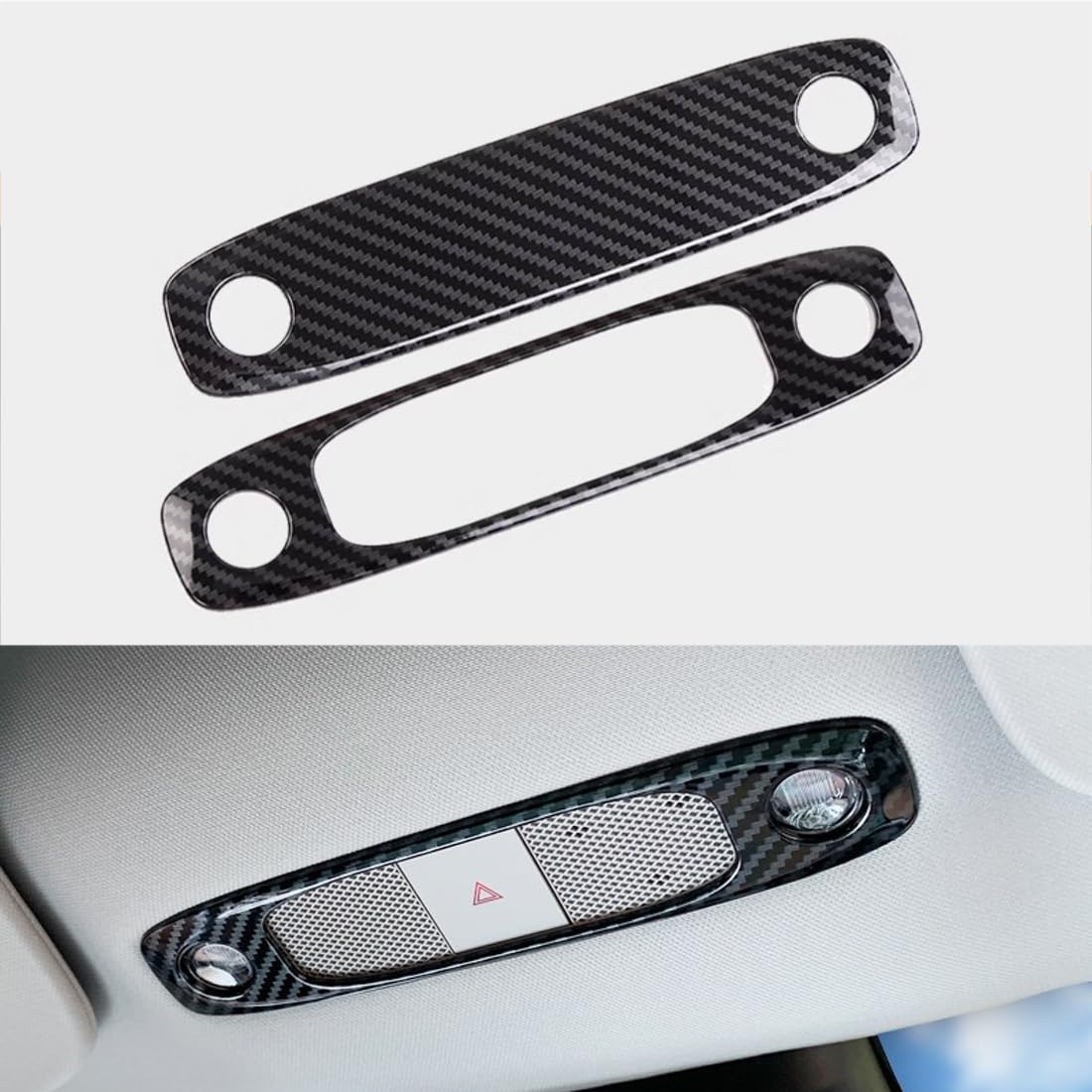 DSI - Reading Lights Trim Cover, Lights Panel Decorative Compatible with Tesla Model 3 Model Y, Reading Light Roof Frame Trim Cover Interior Light Cover Accessories, 2Pcs Carbon Fiber Pattern