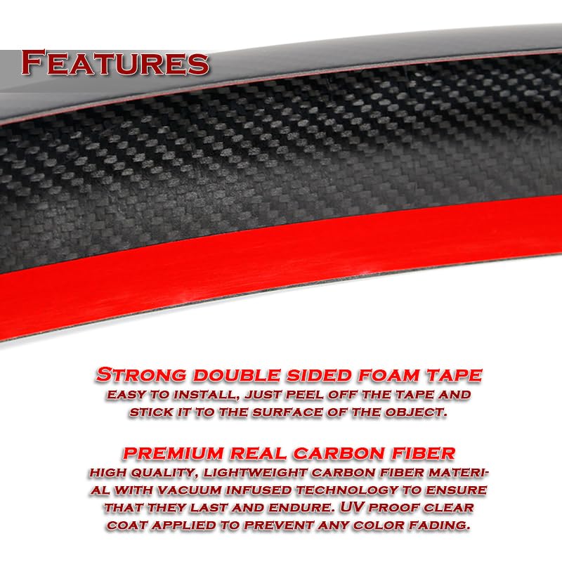 DSI -  Real Carbon Fiber, OE-Style Rear Trunk Spoiler Wing, Compatible with 2016-2025 Tesla Model X, Lightweight Exterior Accessories, Replacement Parts (Matte Carbon Fiber)