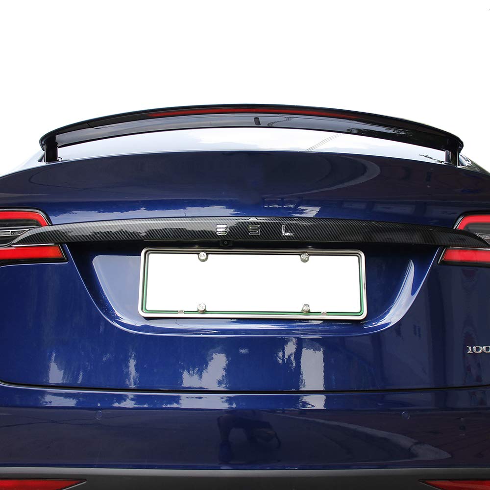 DSI - Rear Tailgate Trunk Lid Garnish Trim for Tesla Model X 2018-2020 Car Exterior Accessories ABS Imitation Carbon Fiber Outer Decoration