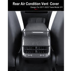 DSI - Rear Center Console Air Condition Vent Cover For Tesla 2016-2023 Model 3 and 2020-2024, Model Y Rear AC Vent Cover Trim, AC Vent Cover Car Decoration Accessories (Bright Carbon Fiber Pattern)