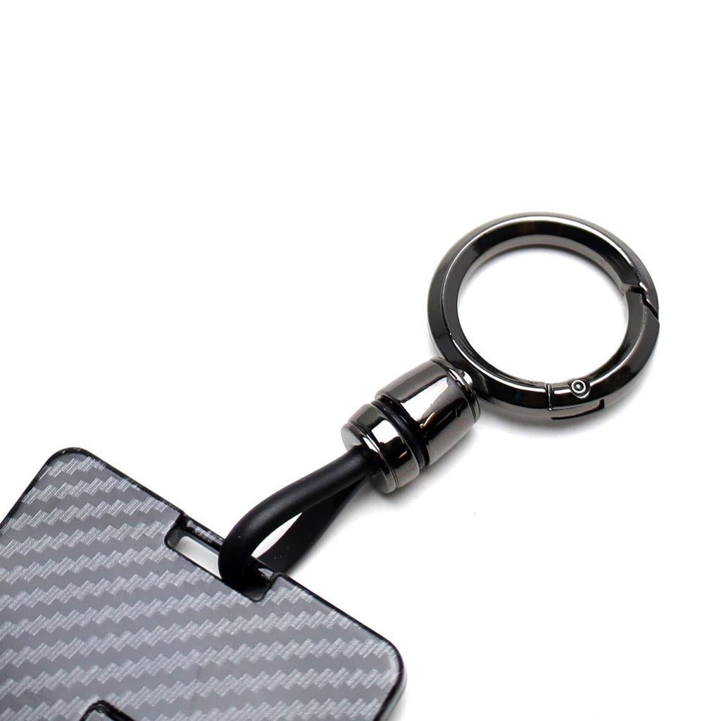 DSI - Glossy Black Carbon Fiber Finish Hard Plastic Key Card Fob Case Holder Keychain Compatible With Tesla Model 3 Y S X Cybertruck Card Key