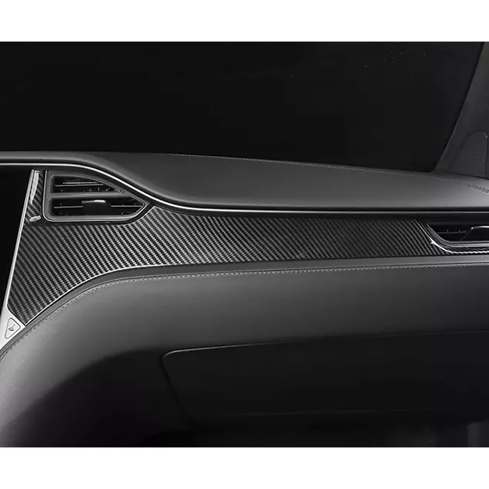 DSI - Center Console Dashboard Cover Trim Compatible with Tesla Model X Model S 2020 2019 2018 2017 2016 2015 2014 (Carbon Fiber)