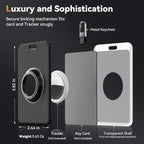 DSI - Key Card Holder for Tesla with AirTag Slot TNSNK Carbon Fiber Cover Protective Card Case with Keychain for Tesla Key 3 Y S X (Black)