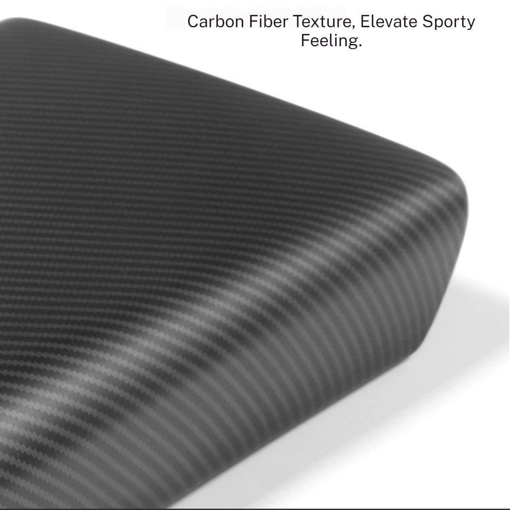 DSI - Center Console Armrest Cover Carbon Fiber Texture Compatible with Tesla Model 3 Highland/Model Y Juniper,Scratch-Proof ABS, Snap-On Design, Waterproof & Easy-Clean, Exact Fit (Refresh Edition)