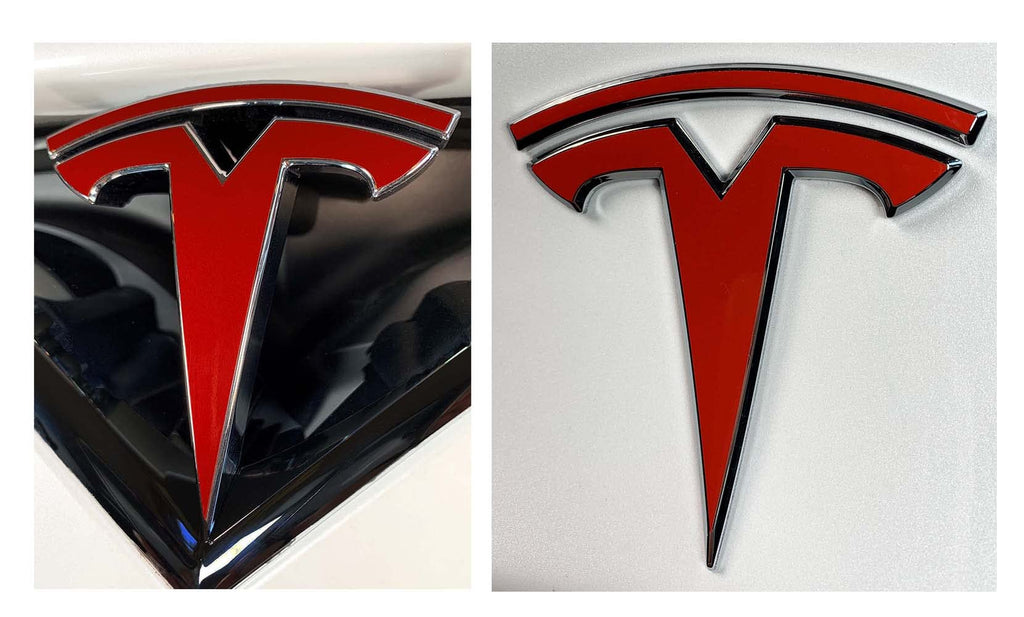 DSI - Logo Decal Wrap for Tesla Model X, 4 pc-Set (Gloss Red)