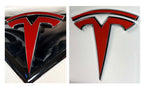 DSI - Logo Decal Wrap for Tesla Model X, 4 pc-Set (Gloss Red)