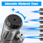 DSI - Torch Lighter 2 Pack Windproof Adjustable Single Jet Flame Butane Lighter Refillable Gas Lighter for Candle Camping Grill BBQ Fireplace (Butane Not Included)