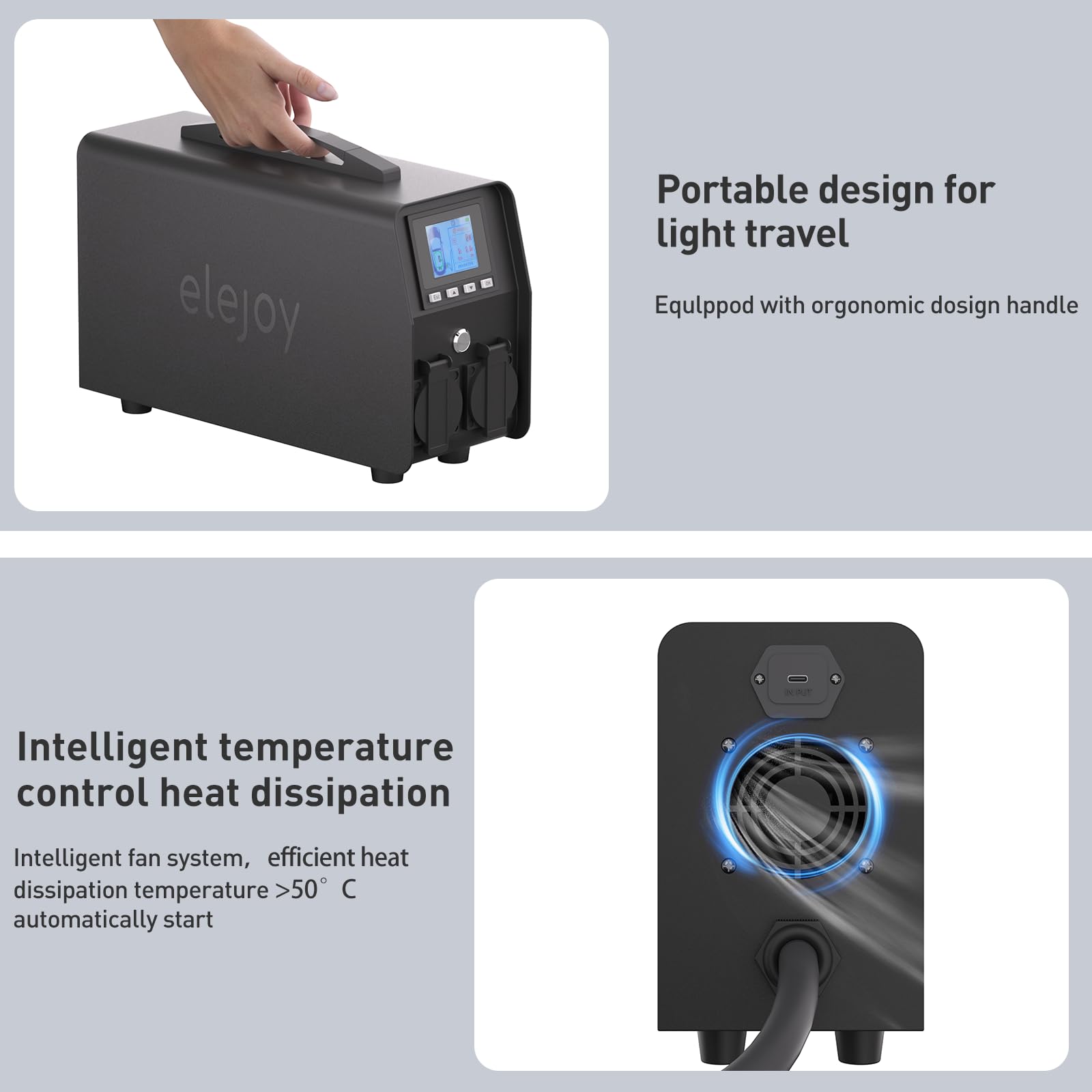 DSI - 3Kwh EV Discharger V2L Adapter Discharge Gun Compatible with Tesla Model 3/Y/S/X After May 2019 NACS Standard Battery Protection 120V/240V Output LCD Display Outdoor Camping Emergency