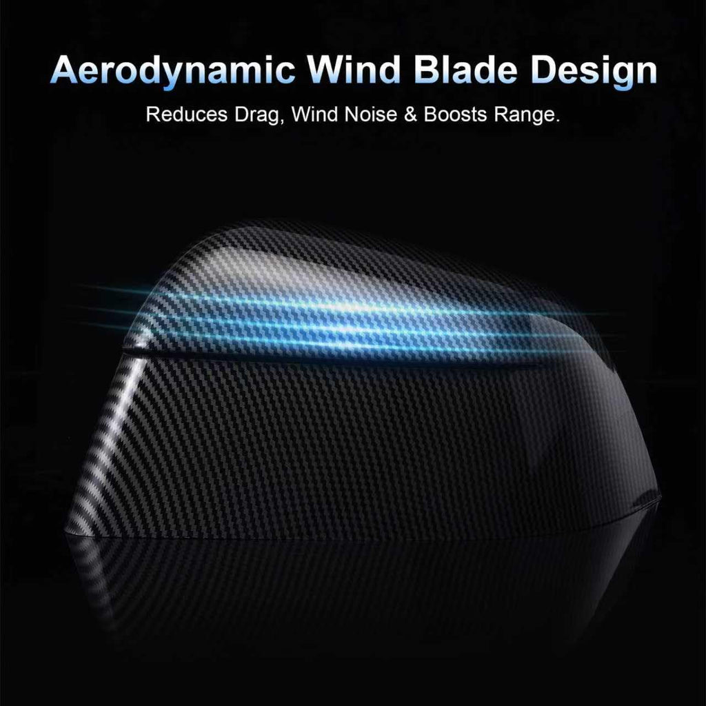 DSI - FITS Tesla Model Y Side Mirror Cover Caps 2021-2025 (Incl. Juniper), 2-Piece Aerodynamic Wind Blade Cover Set,Easy Install & Anti-Scratch Protector(Carbon Fiber Style)