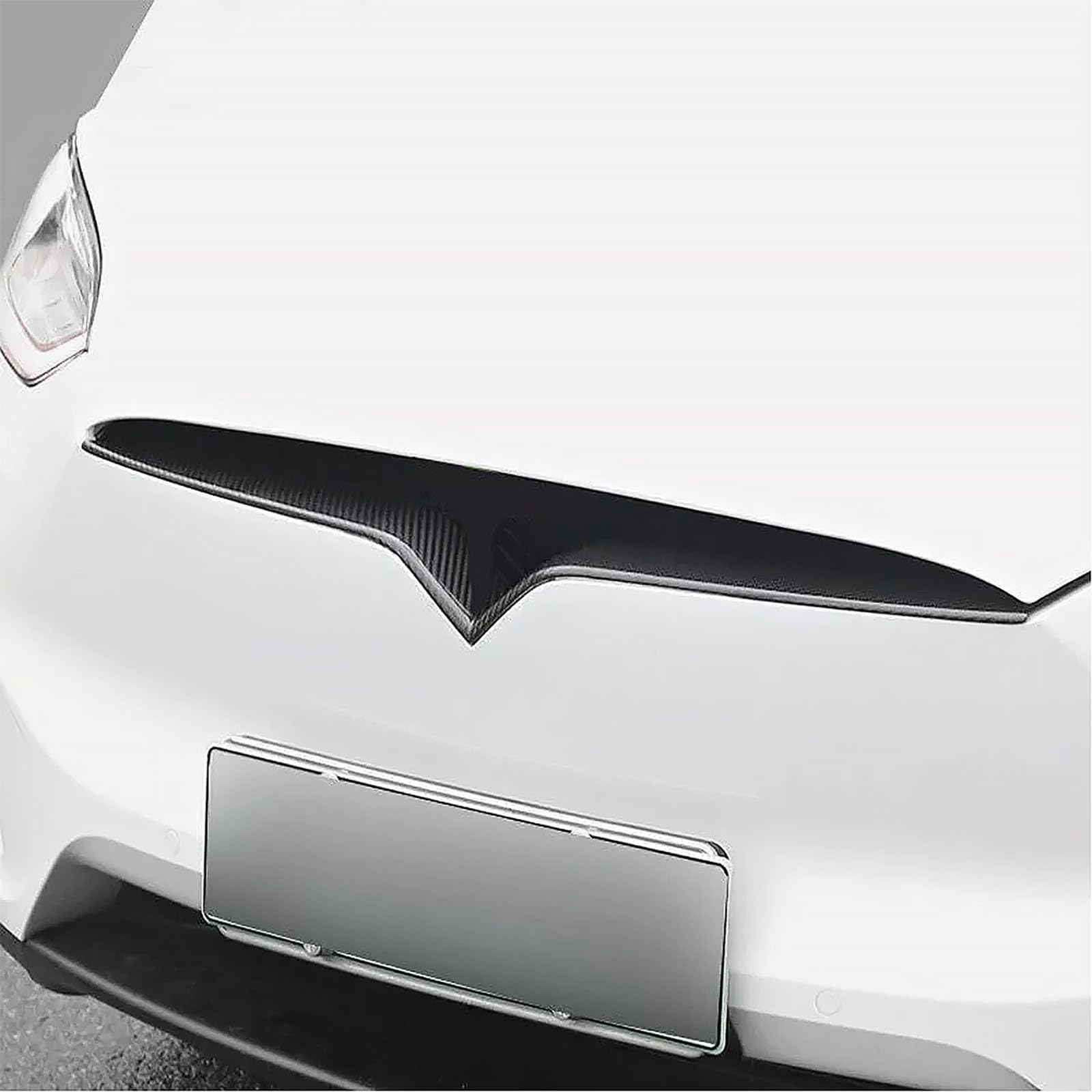 DSI - Front Grille Insert Trim Compatible With Tesla Model X 2020 2019 2018 2017 2016 Front Center Mesh Grille Grill Cover(Carbon Fiber)
