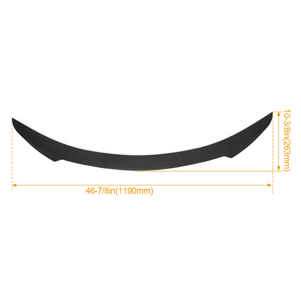 DSI - Rear Trunk Spoiler Compatible with 2012-2021 Tesla Model S JC Style Trunk Lid Wing Lip Splitter Air Deflector ABS Plastic Carbon Fiber Style
