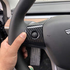 DSI - Carbon Fiber Interior Steering Wheel Cover Trim Accessories for Tesla Model 3 2017-2023, Model Y 2020-2023