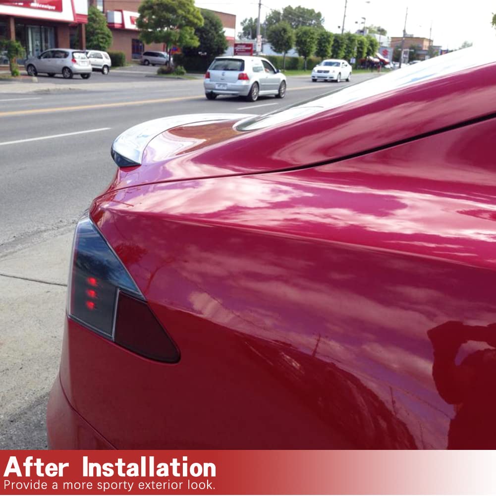 DSI - FITS Model S Carbon Fiber Trunk Spoiler for Tesla Model S 2012-2025 P85 70D Base Sedan 4-Door Rear Spoiler Boot Lid High Kick Wing Lip Factory Outlet (Gloss Black)