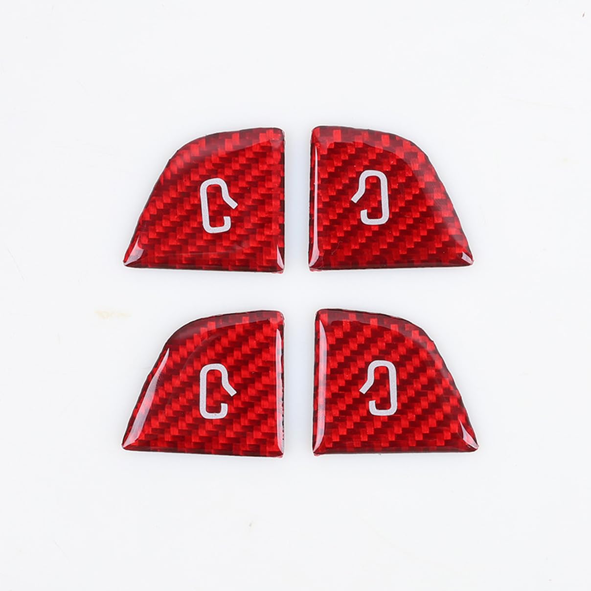 DSI - Carbon Fiber Door Lock Switch Cover Trim for Tesla Model 3 Highland 2024-2026 Model Y Juniper 2025-2026 (Red Carbon Fiber Look)