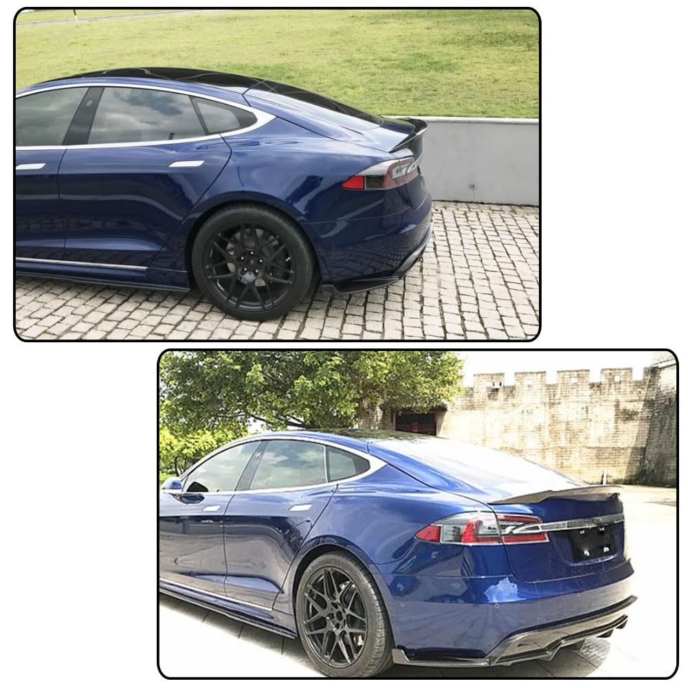DSI - Carbon Fiber Rear Bumper Splitter fits for Tesla Model S Sedan 2016-2020 Rear Bumper Canard Fins Side Corner Splitter Aprons Factory Outlet