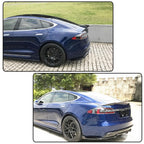 DSI - Carbon Fiber Rear Bumper Splitter fits for Tesla Model S Sedan 2016-2020 Rear Bumper Canard Fins Side Corner Splitter Aprons Factory Outlet