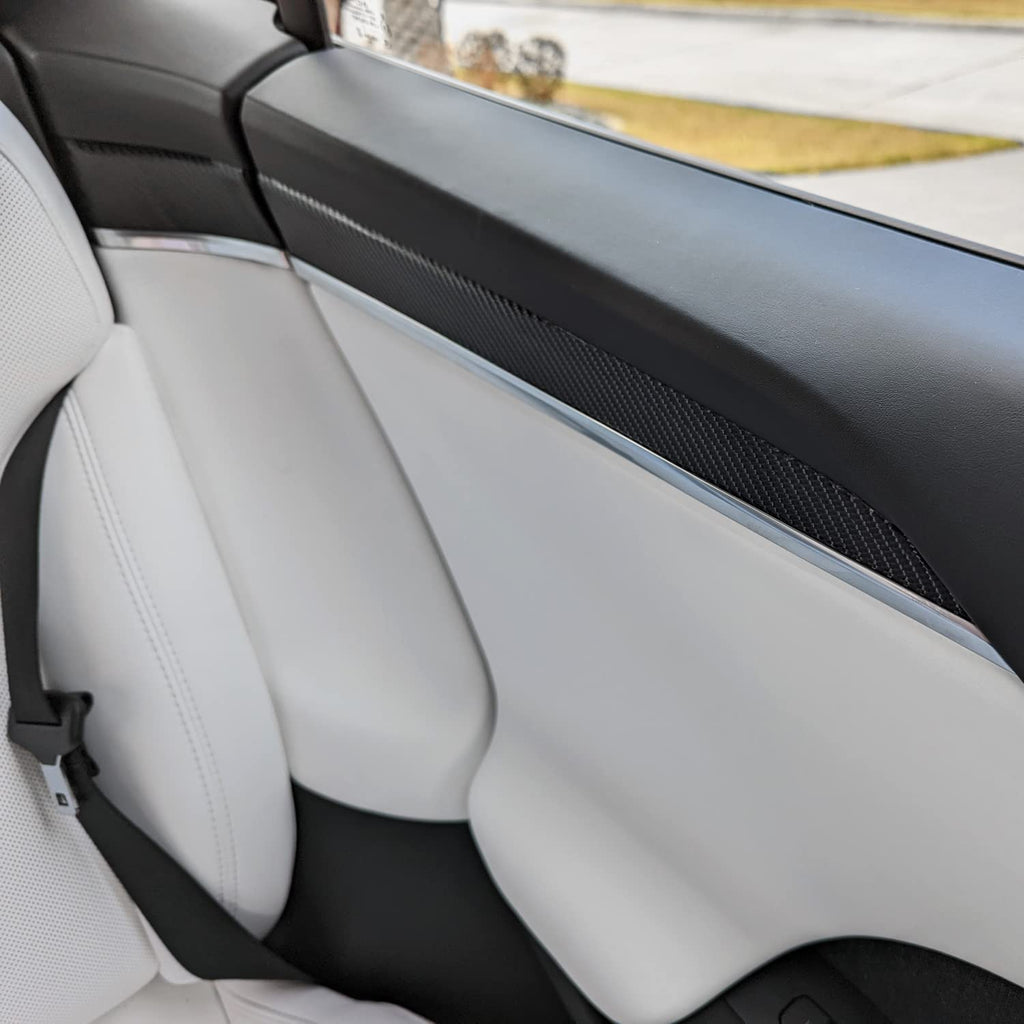 DSI - Interior Vinyl Wrap Trim for 2021-2023 Tesla Model S/Model X (Plaid & Long Range Refresh) (Black Carbon Fiber, Model X)