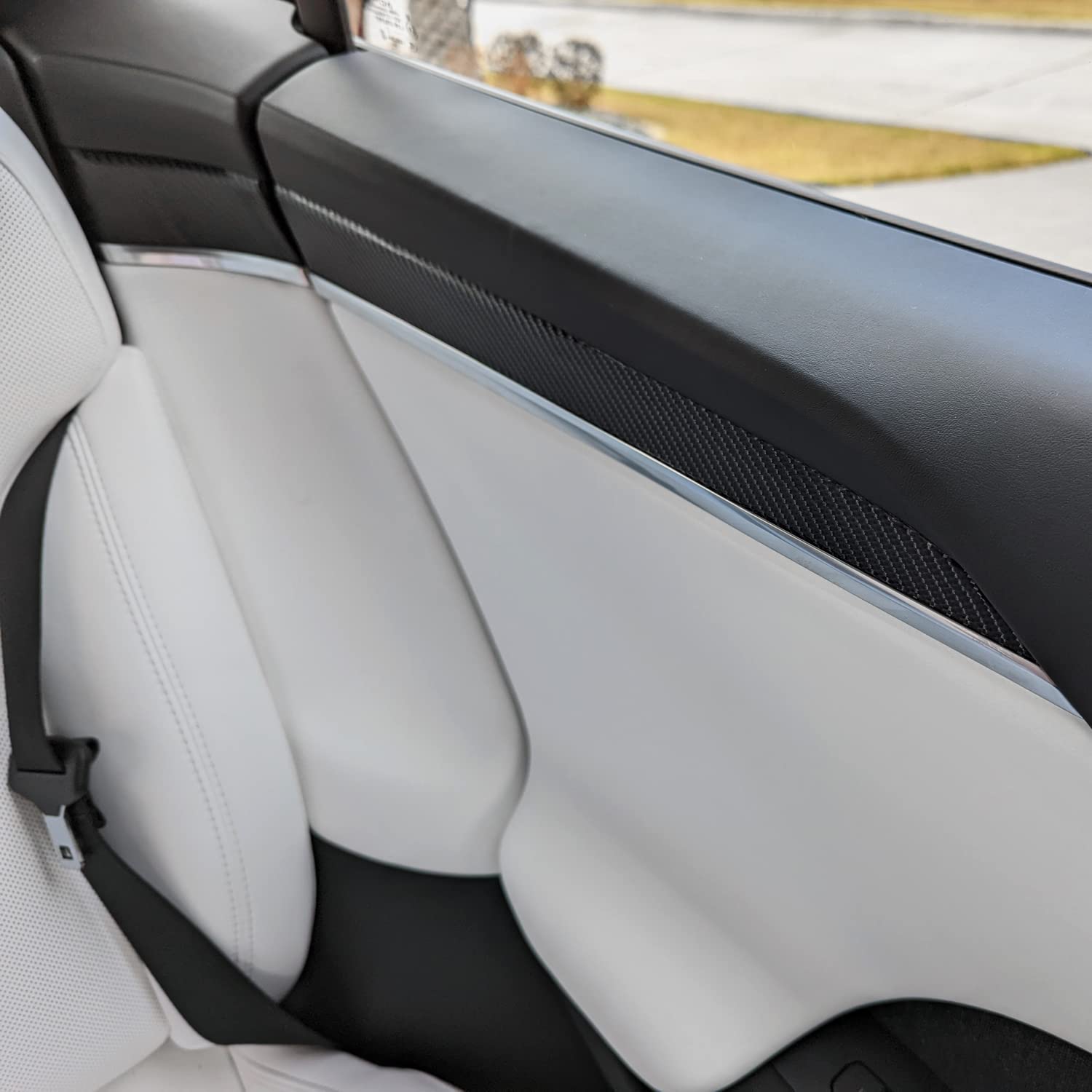 DSI - Interior Vinyl Wrap Trim for 2021-2023 Tesla Model S/Model X (Plaid & Long Range Refresh) (Black Carbon Fiber, Model X)