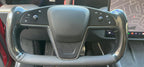 DSI - Hand Stitch Black Genuine Leather Shiny Yoke Carbon Fiber Steering Wheel Cover Wrap for Tesla Model S Yoke Model X - (wrap only)