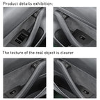 DSI - COMPLETE INTERIOR KIT - 14pcs Carbon Fiber Car Window Glass Lift Button Trim Switch Cover for Tesla Model 3 (2021-2023) Model Y (2021-2024) Door Armrest Panel Cover(for New Model 3/Y, Matte Black)