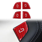 DSI - Carbon Fiber Door Lock Switch Cover Trim for Tesla Model 3 Highland 2024-2026 Model Y Juniper 2025-2026 (Red Carbon Fiber Look)