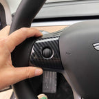 DSI - Carbon Fiber Interior Steering Wheel Cover Trim Accessories for Tesla Model 3 2017-2023, Model Y 2020-2023