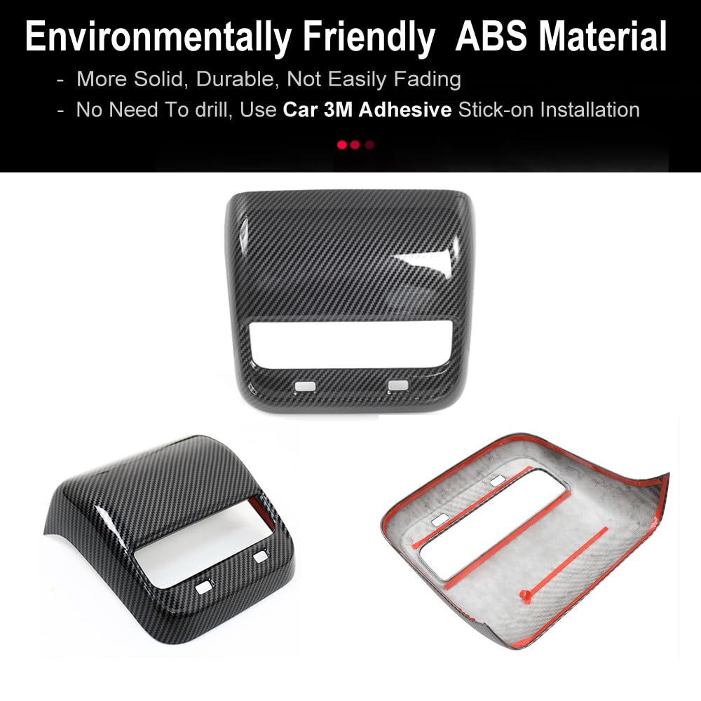 DSI - Rear Center Console Air Condition Vent Cover For Tesla 2016-2023 Model 3 and 2020-2024, Model Y Rear AC Vent Cover Trim, AC Vent Cover Car Decoration Accessories (Bright Carbon Fiber Pattern)