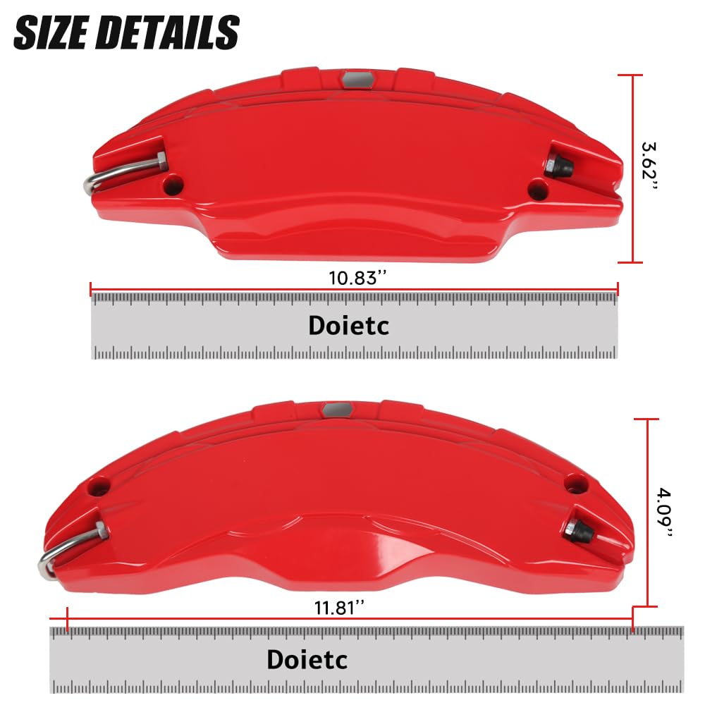 DSI - Brake Caliper Covers Compatible with Tesla Model Y Juniper 2025-2026, 19 20 inch Front and Rear Brake Wheel Hub Brake Caliper Covers 4 Pcs For Model Y Juniper Accessories Red