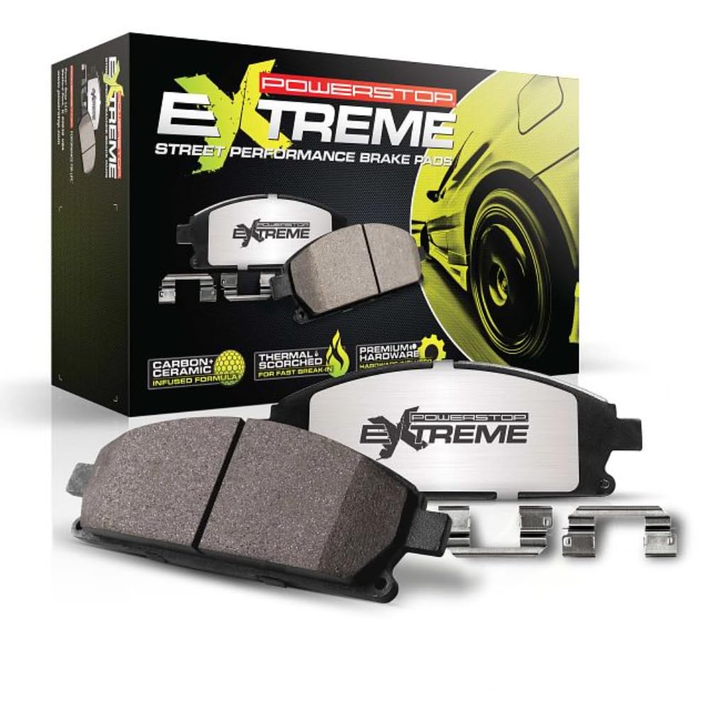 Power Stop Rear Z26-2164 Carbon-Fiber Ceramic Brake Pads Z26 Street Performance For Tesla S 2017-2023, Tesla X 2017-2023 [Model Specific]