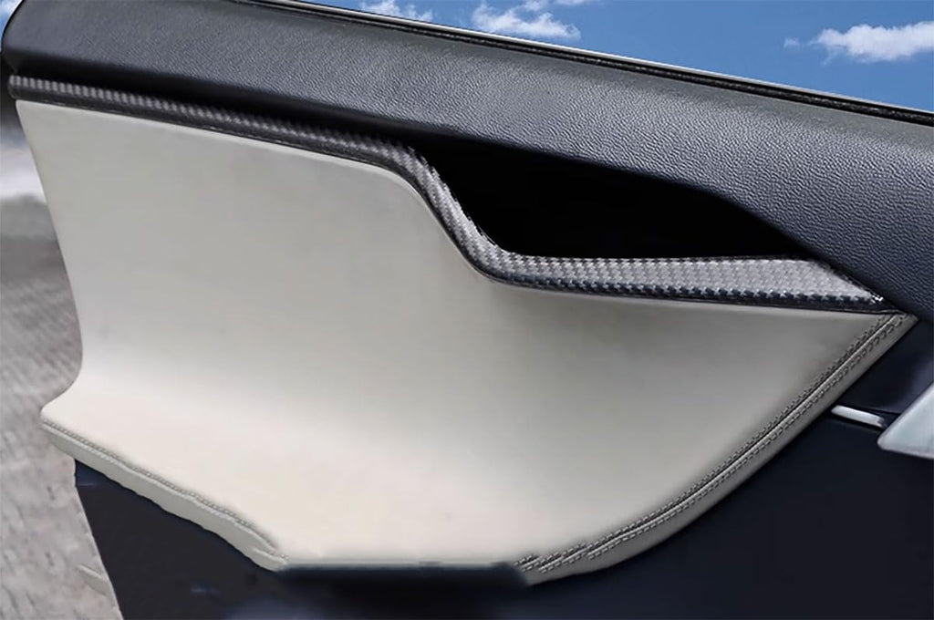 DSI - Car Accessories Compatible with Tesla Model S 2020 2019 2018 2017 Door Inner Armrest Frame Handle Panel Cover Trims ABS 8PCS(Carbon Fiber Style)