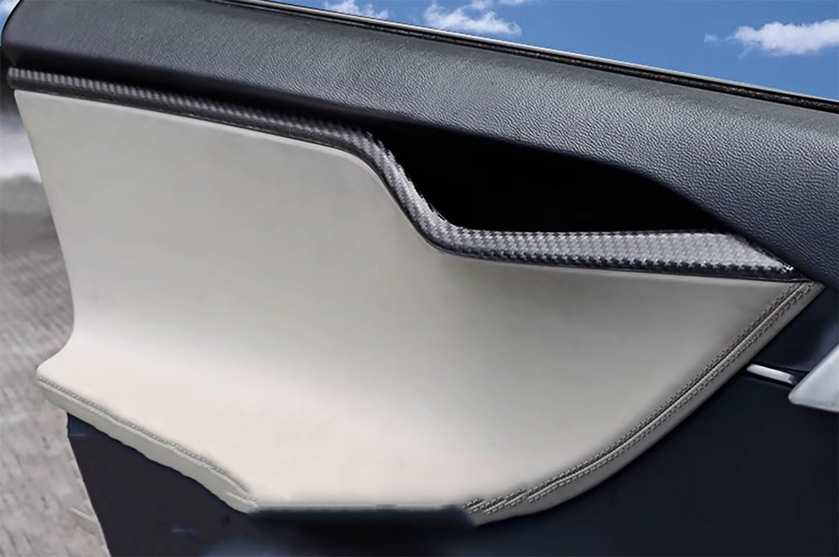 DSI - Car Accessories Compatible with Tesla Model S 2020 2019 2018 2017 Door Inner Armrest Frame Handle Panel Cover Trims ABS 8PCS(Carbon Fiber Style)