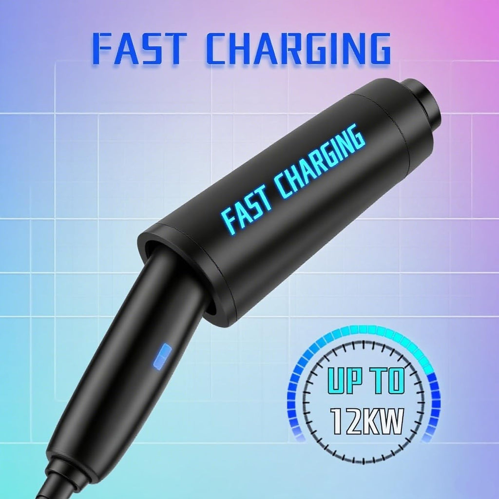 DSI - "Park it the right way!!" - 48A 12kW NACS Tesla Charger Extension Cable 25ft for Model 3/Y/S/X/Cybertruck, Home and Mobile EV Charging