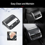 DSI - Rear Center Console Air Condition Vent Cover For Tesla 2016-2023 Model 3 and 2020-2024, Model Y Rear AC Vent Cover Trim, AC Vent Cover Car Decoration Accessories (Bright Carbon Fiber Pattern)