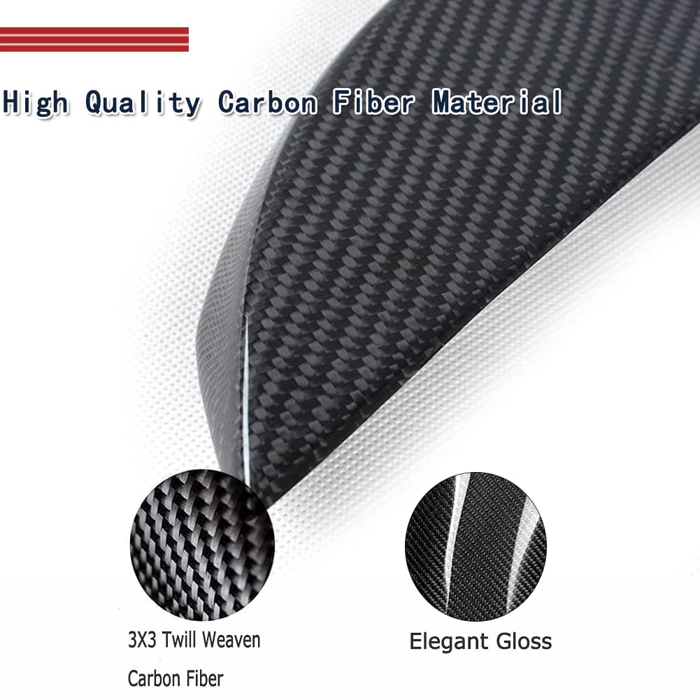 DSI - FITS Model S Carbon Fiber Trunk Spoiler for Tesla Model S 2012-2025 P85 70D Base Sedan 4-Door Rear Spoiler Boot Lid High Kick Wing Lip Factory Outlet (Gloss Black)