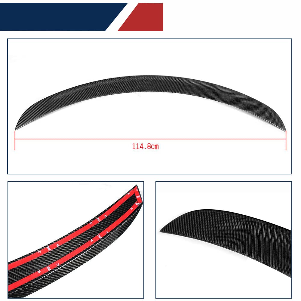 DSI - FITS Model S Carbon Fiber Trunk Spoiler for Tesla Model S 2012-2025 P85 70D Base Sedan 4-Door Rear Spoiler Boot Lid High Kick Wing Lip Factory Outlet (Gloss Black)
