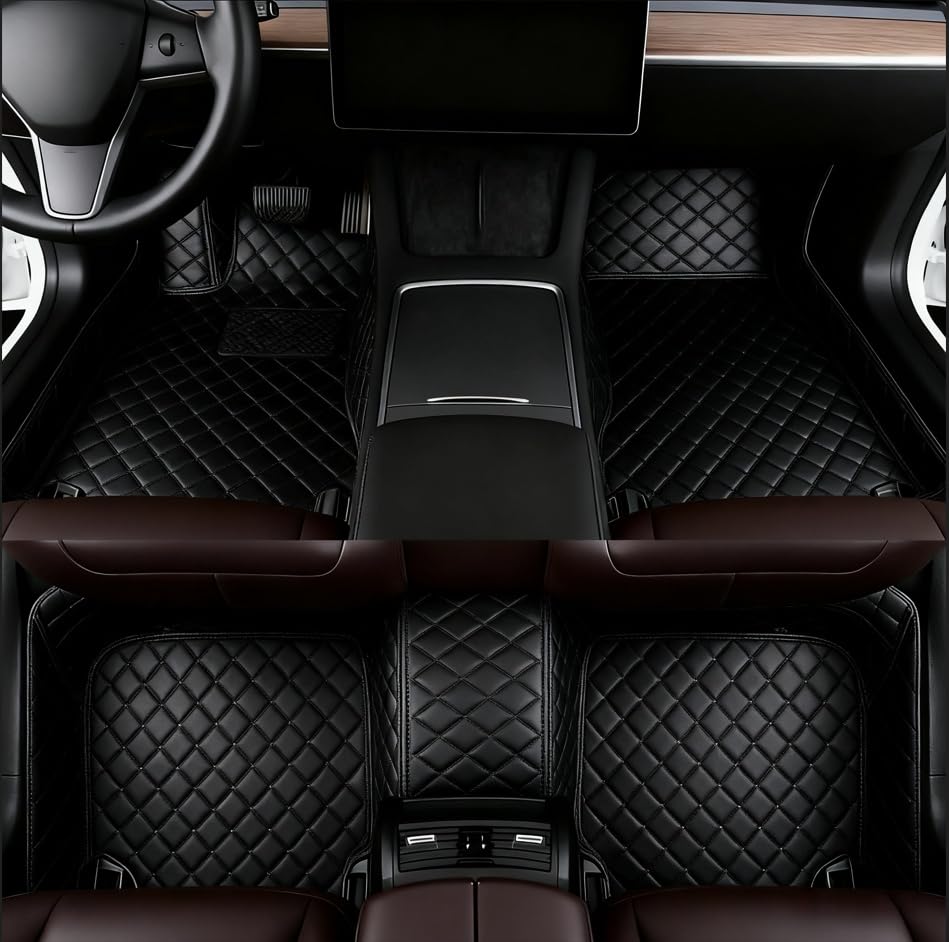 DSI - Diamond Custom Car Mats for Tesla Model 3 Model S Model X Model Y 2016 2017 2018 2019 2020 2021 2022 2023 2024 3D All Weather Men's Women's Floor Mats (Black)