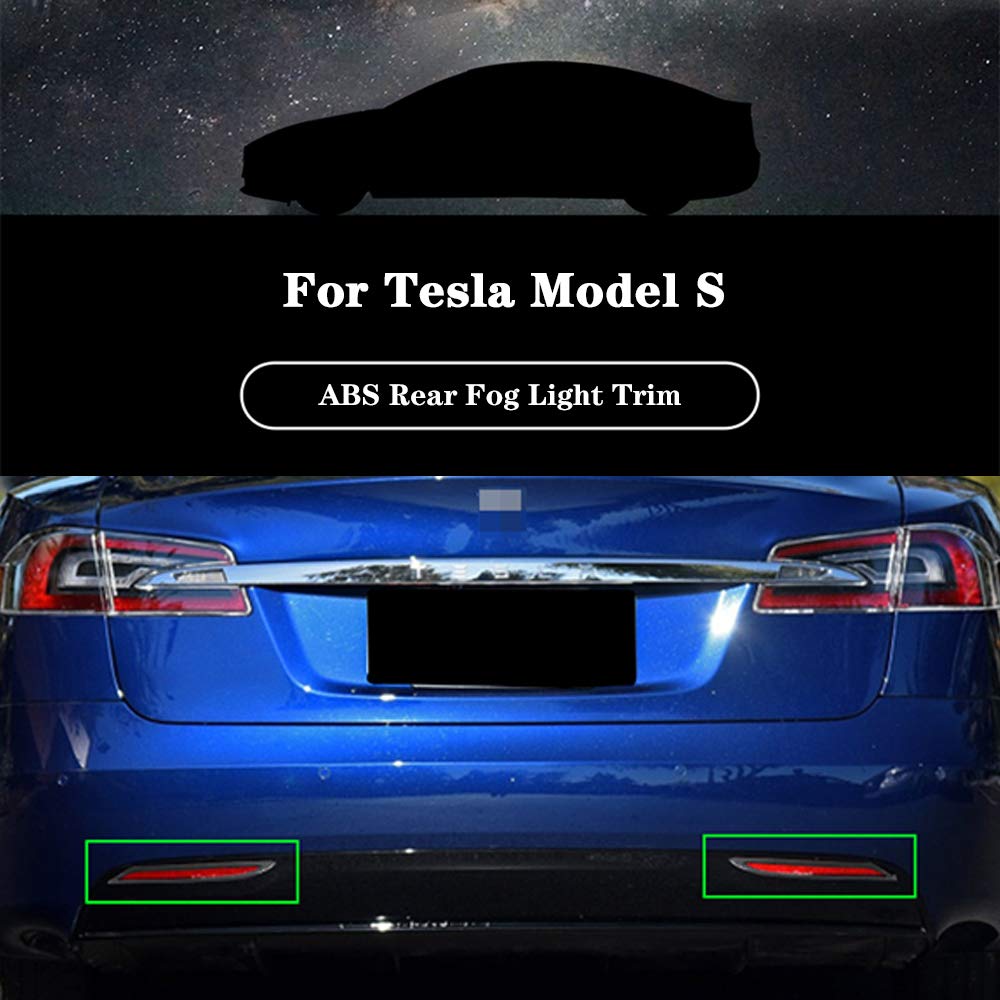 DSI - Rear Fog Light / Lamps Cover for Tesla Model S 2016-2022 Car Exterior Accessory ABS Imitation Carbon Fiber Protector Sticker