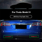 DSI - Rear Fog Light / Lamps Cover for Tesla Model S 2016-2022 Car Exterior Accessory ABS Imitation Carbon Fiber Protector Sticker