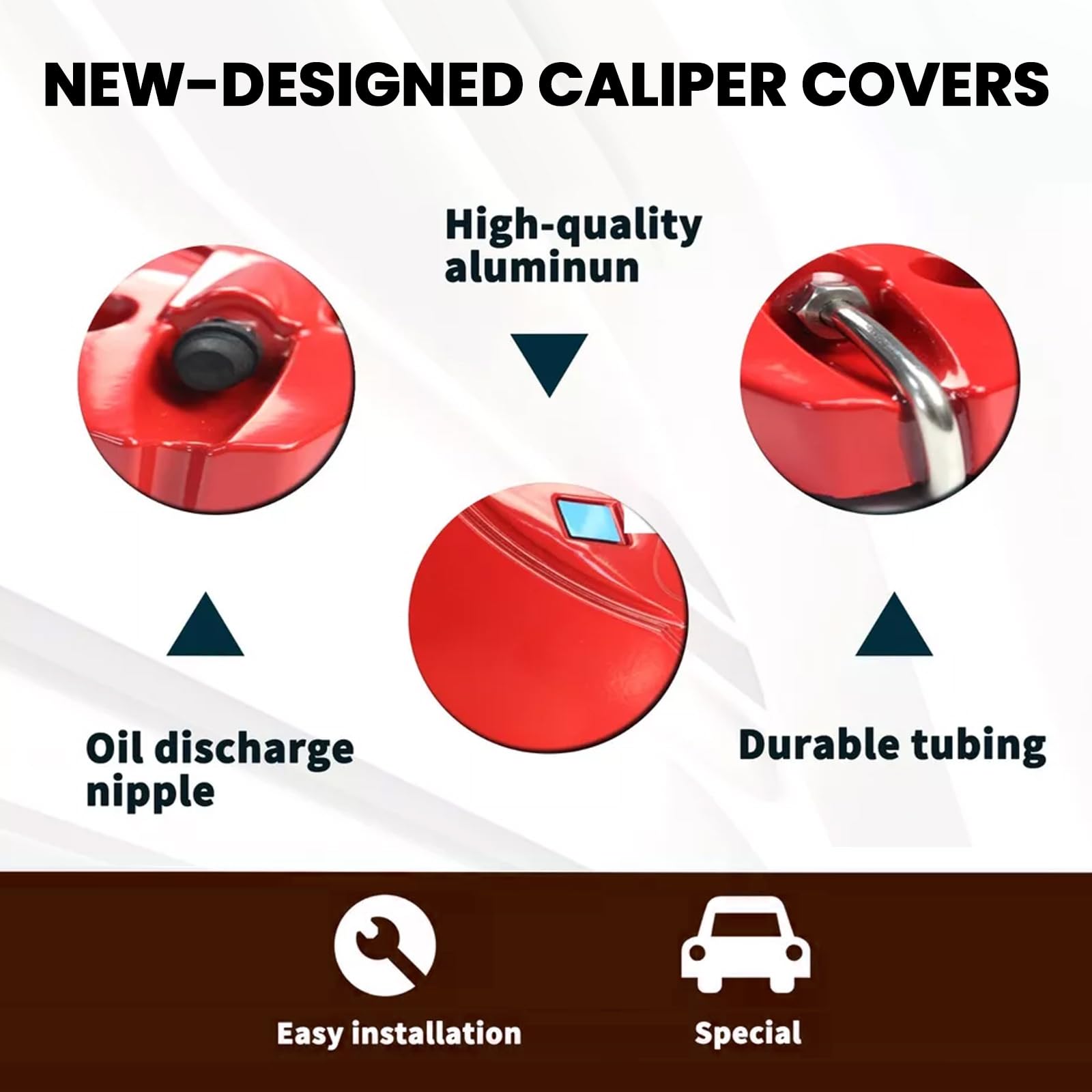 DSI - Caliper Covers Compatible with Tesla Cybertruck Accessories 2023,2024,Front and Rear Brake Caliper Covers Set of 4 for Cybertruck Pickup Truck Wheel Accessories(Red)