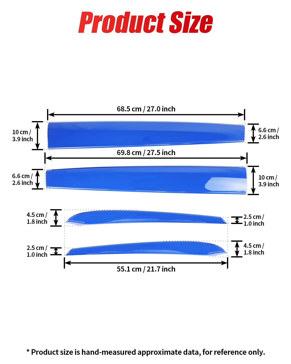 DSI - Dashboard Cover Wrap and Front Door Inner Armrest Panel Cover Trim Compatible with Tesla Model 3 2021-2023 Model Y 2020-2025, **NOT for Performance model (Glossy Blue, 4pcs)