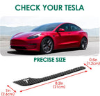 DSI - 4PCS Door Handle Cover Compatible with Tesla Model 3 (2019-2025) Highland Model Y (2020-2026) Juniper Real Carbon Fiber 3D Sticker Wrap Covers Exterior Trim Door Sill Protector Accessories (Black)