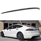 DSI - OE Plaid Style Real Carbon Fiber Trunk Spoiler Wing Compatible for 2021-2024 Tesla Model S All Models